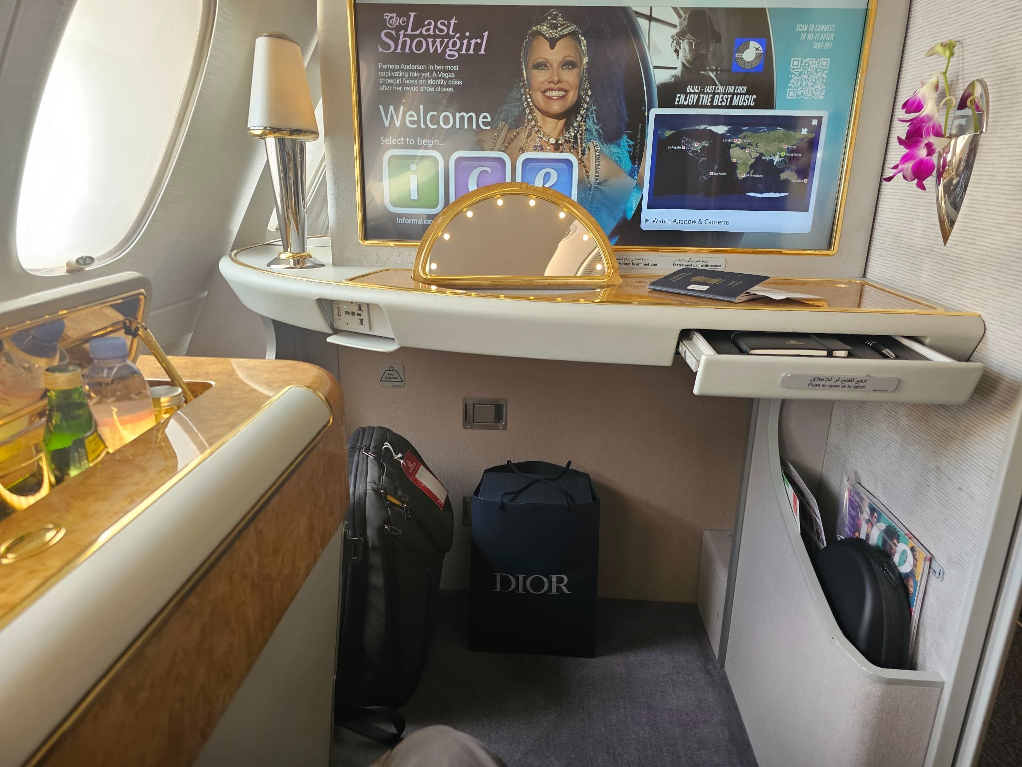 A premium airline suite